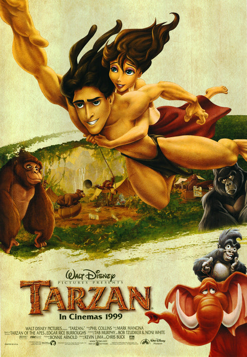 walt disney tarzan 1999 one sheet poster double sided rolled