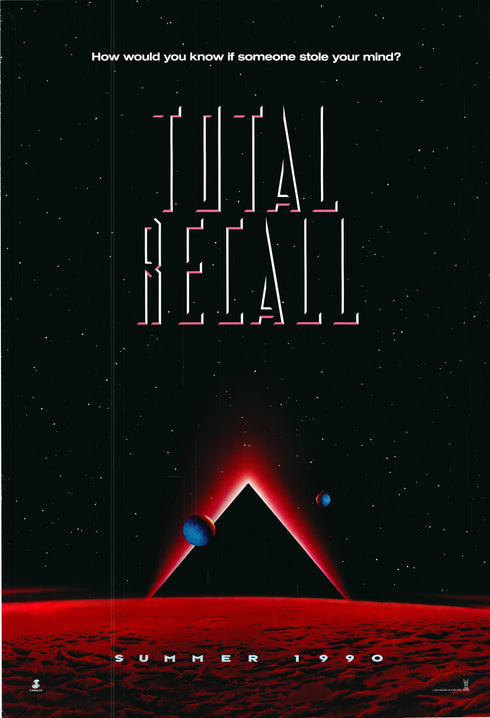 total recall 1990 one sheet poster rolled