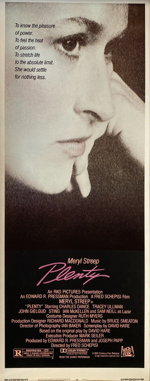 plenty 1985 insert card