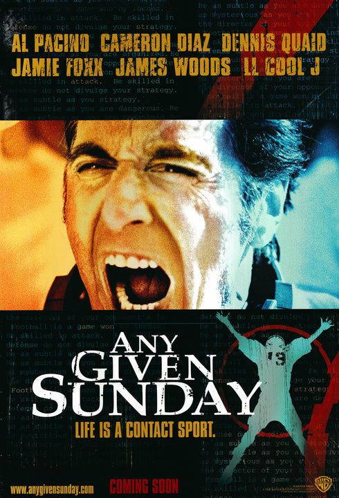 any given sunday 1999 advanced one sheet poster