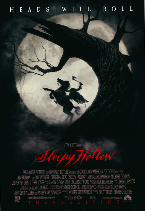 sleepy hollow 1999 one sheet double sided poster
