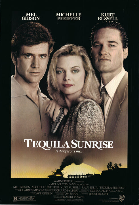 tequila sunrise 1988 one sheet poster