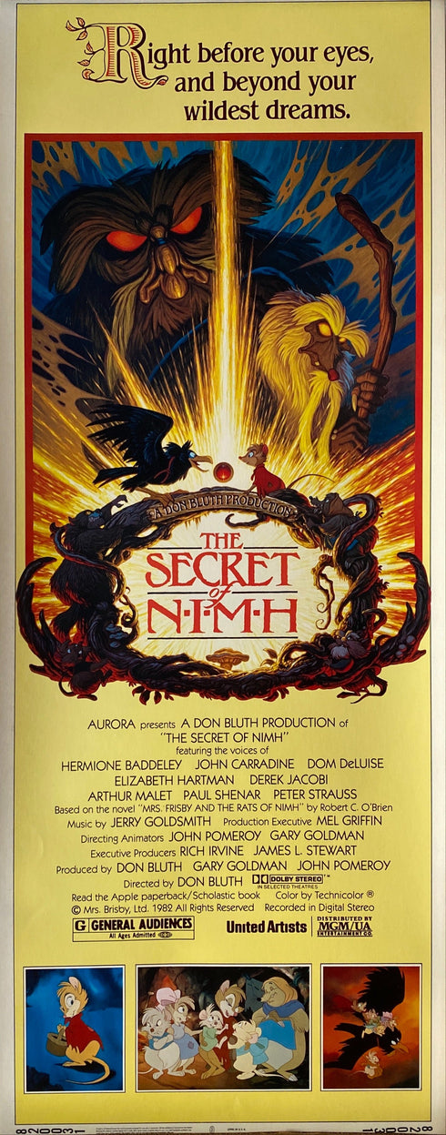 the secret of nimh 1982 insert card