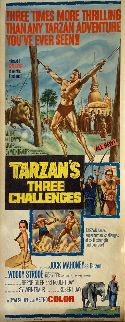 tarzan's three challenges 1963 insert card, rolled
