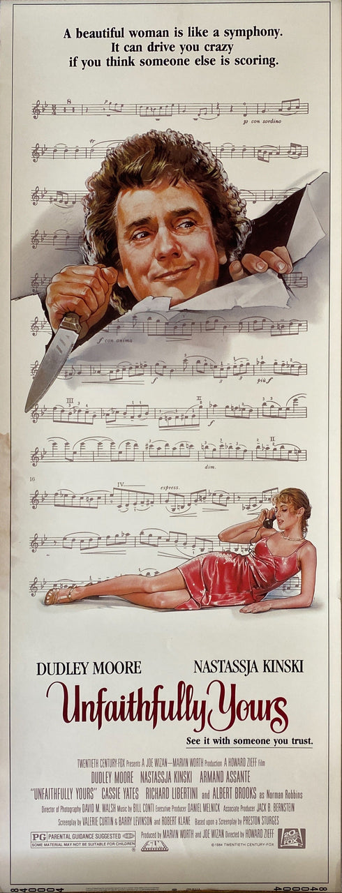 unfaithfully yours 1984 insert card