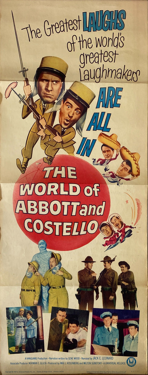 abbott & costello: the world of abbott & costello 1965 insert card, folded