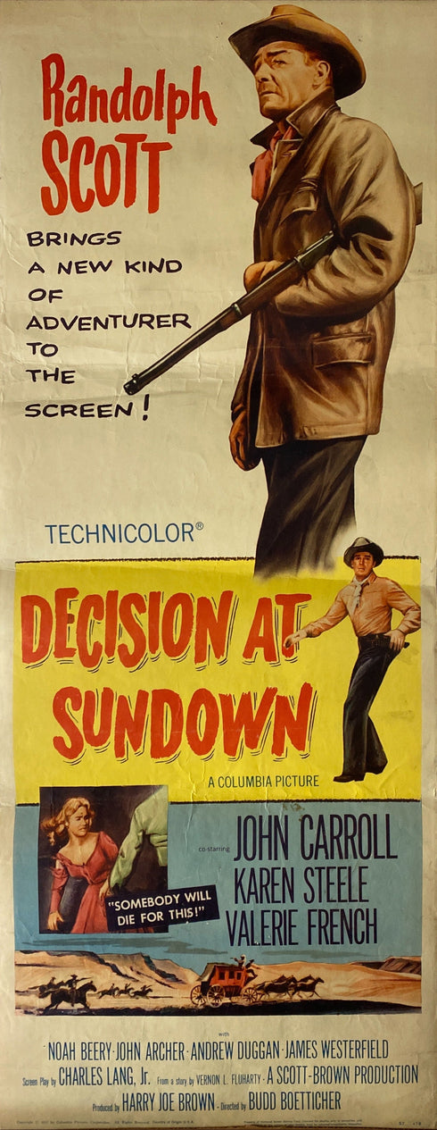 Decision at Sundown (1957) movie advertising insert card poster