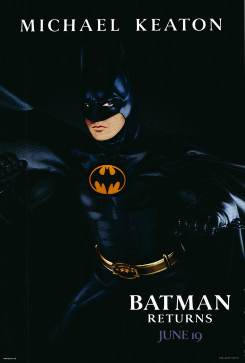 batman returns 1992 advanced one sheet poster "batman"/micheal keaton
