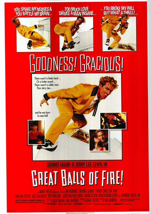 great balls of fire 1989 one sheet poster rolled