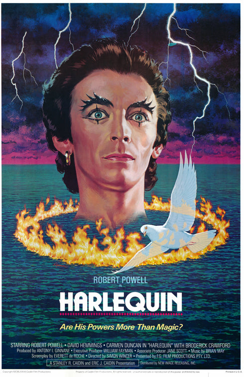 harlequin 1982 one sheet poster rolled