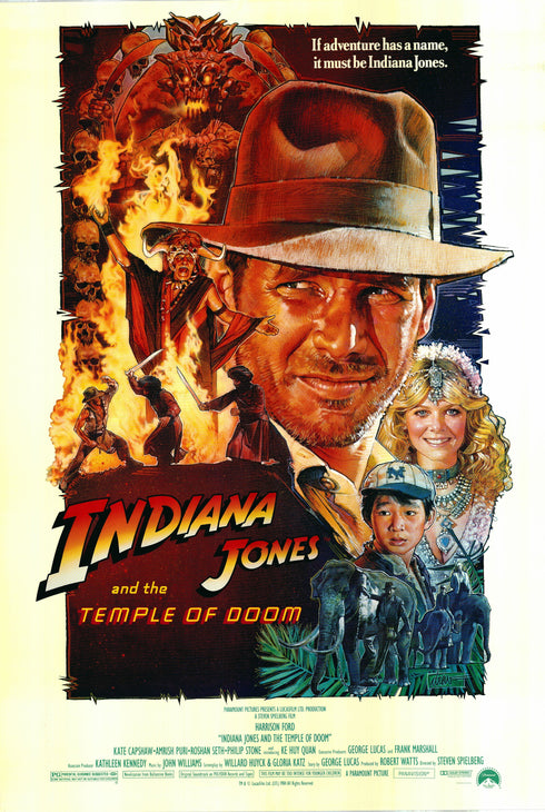 indiana jones and the temple of doom 1984 one sheet poster rolled