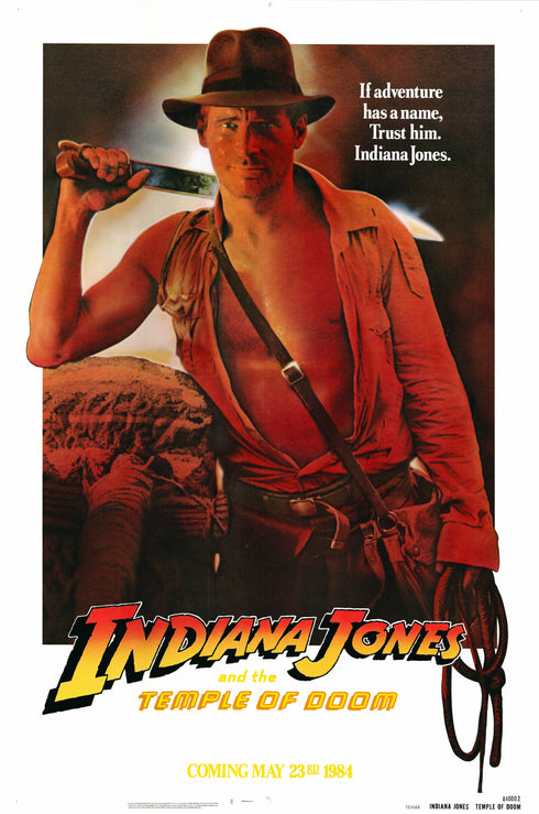 indiana jones and the temple of doom 1984 rejected one sheet poster rolled