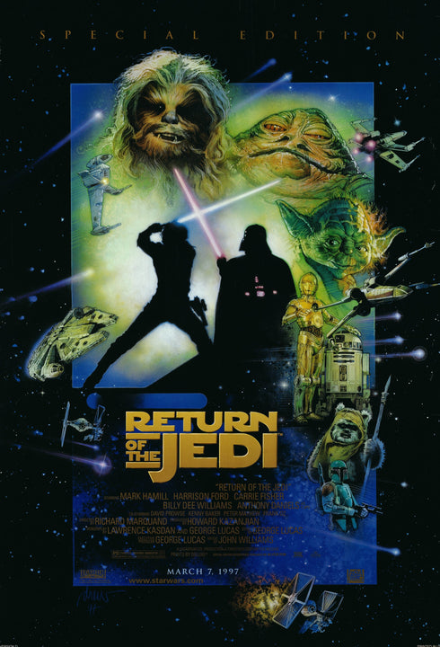 star wars: return of the jedi 1997 special edition one sheet poster rolled double sided
