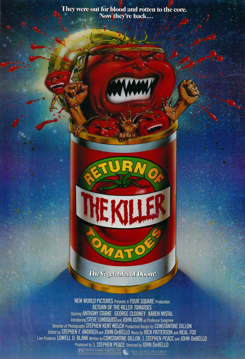 return of the killer tomatoes 1988 one sheet poster rolled