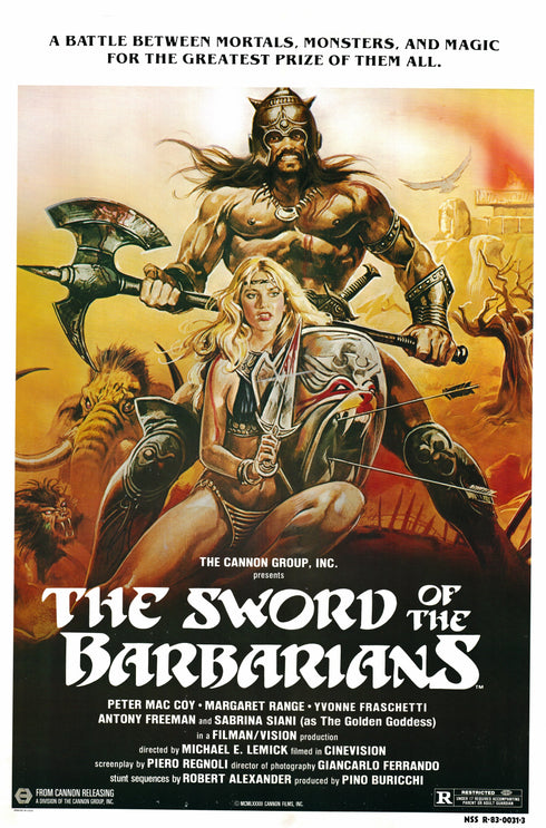 the sword of the barbarians 1983 one sheet poster rolled