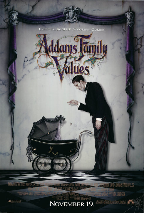 addams family values 1993 one sheet poster rolled double sided