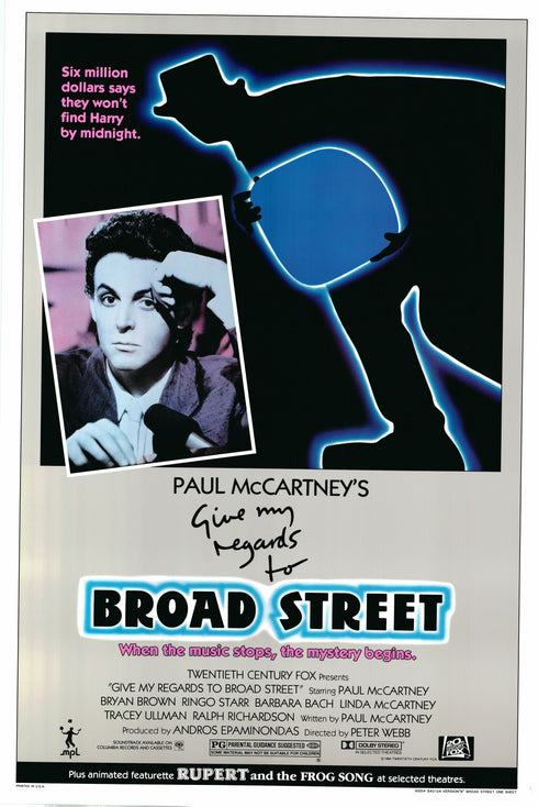 give my regards to broad street 1984 one sheet poster rolled