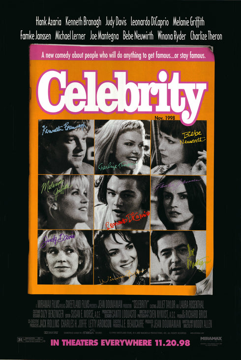 celebrity 1998 one sheet poster rolled