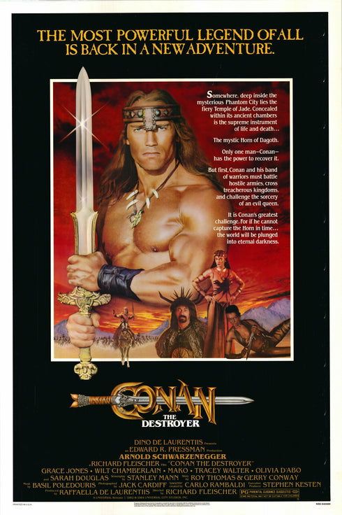 conan the destroyer 1984 one sheet poster rolled