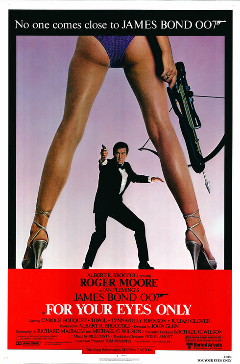 for your eyes only 1981 one sheet poster rolled (black and red)