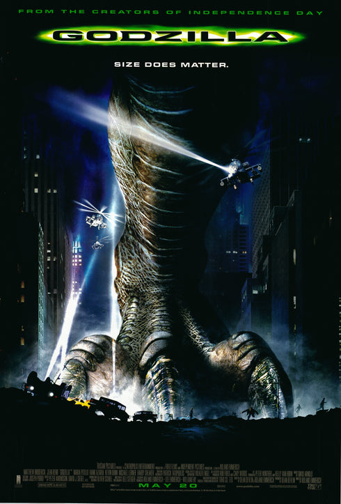 godzilla 1998 one sheet poster rolled