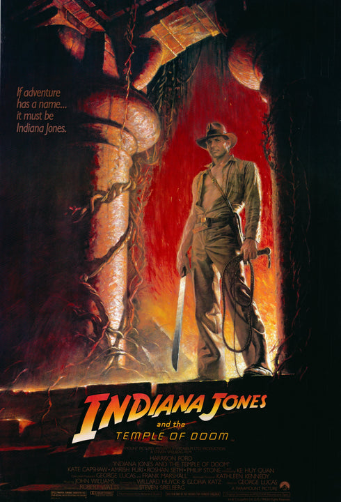 indiana jones and the temple of doom 1984 one sheet poster rolled 17x24
