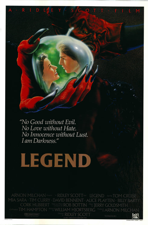 legend 1986 international one sheet poster rolled