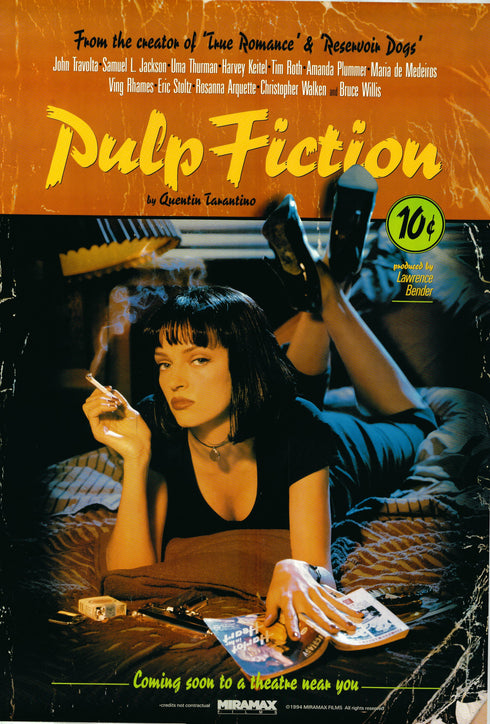 pulp fiction 1994 international advance poster rolled
