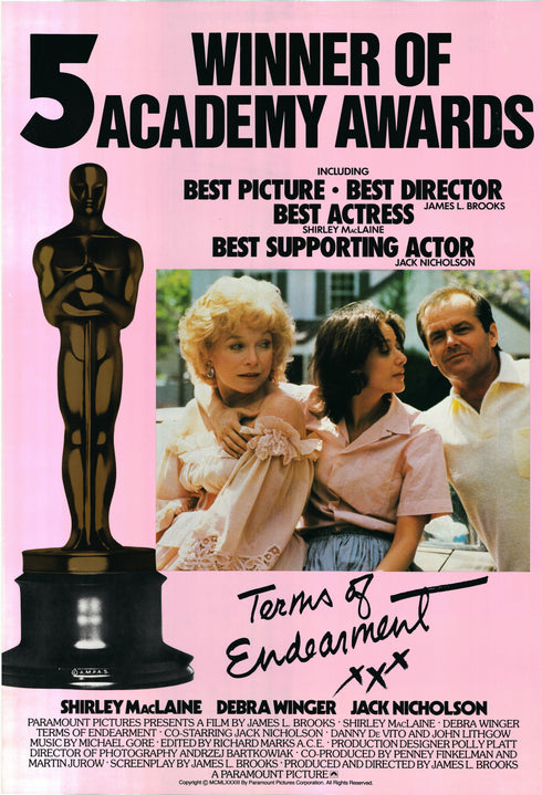 terms of endearment 1983 one sheet poster rolled