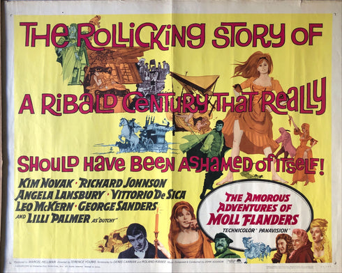 the amorous adventures of moll flanders 1965 display sheet, rolled