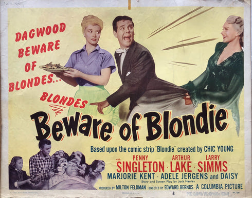 beware of blondie 1950 display sheet