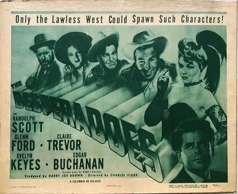The Desperadoes 1949R display sheet
