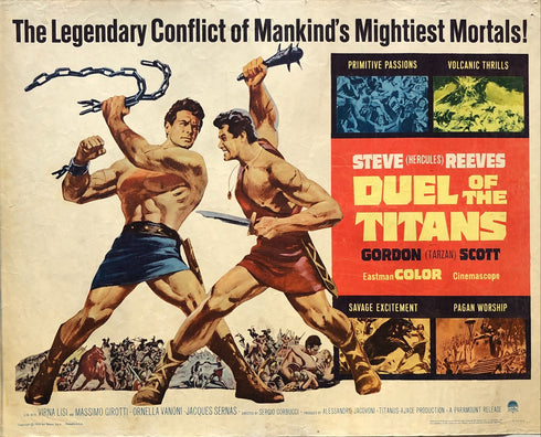 duel of the titans 1963 display sheet, rolled