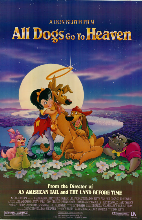 all dogs go to heaven 1989 one sheet poster rolled double sided