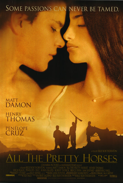 all the pretty horses 2001 one sheet poster rolled double sided