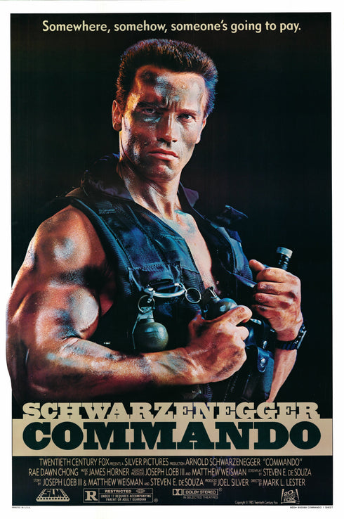 commando 1985 one sheet poster rolled