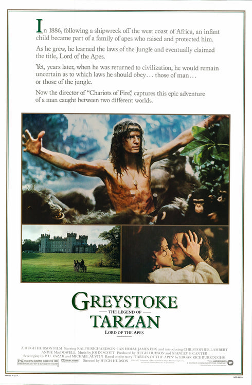 greystoke: the legend of tarzan 1983 one sheet poster rolled
