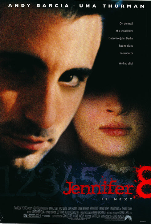 jennifer 8 1992 one sheet poster rolled double sided