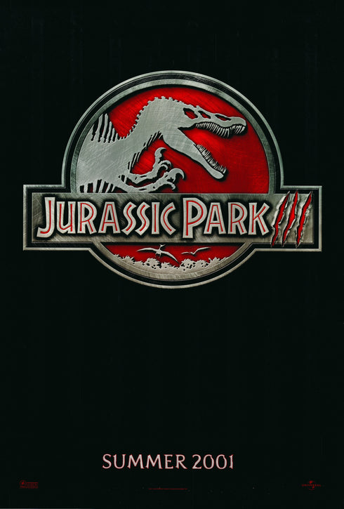 jurassic park 2001 advance one sheet poster rolled double sided