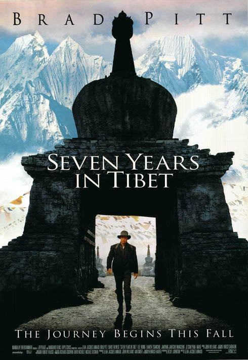seven years in tibet 1997 advance one sheet poster rolled double sided