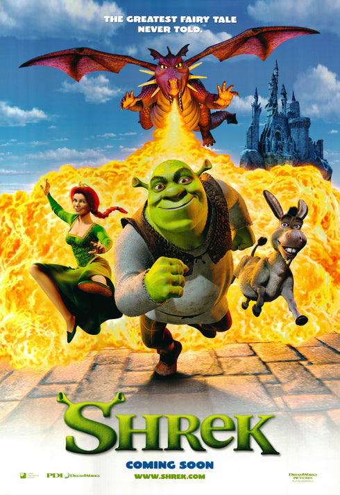 shrek 2001 advance one sheet poster rolled