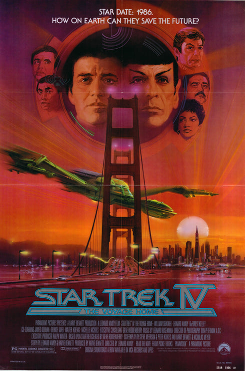 star trek 4: voyage home 1986 one sheet poster rolled