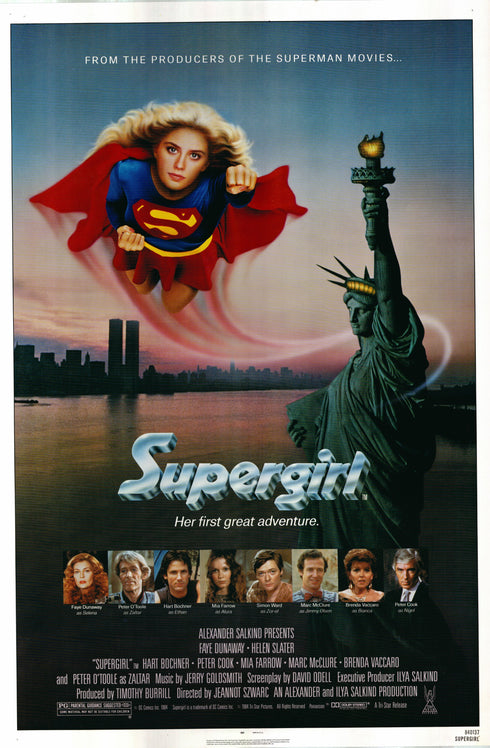 supergirl 1984 one sheet poster rolled