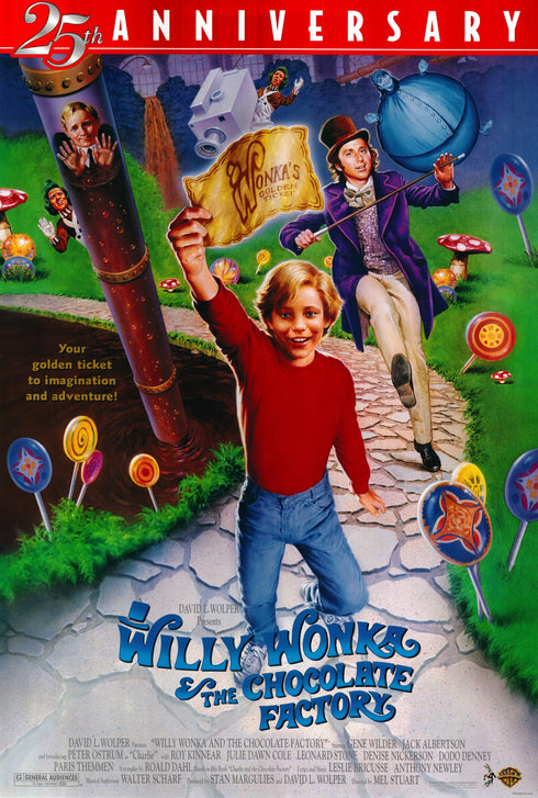 willy wonka 1996R 25th anniversary one sheet poster rolled