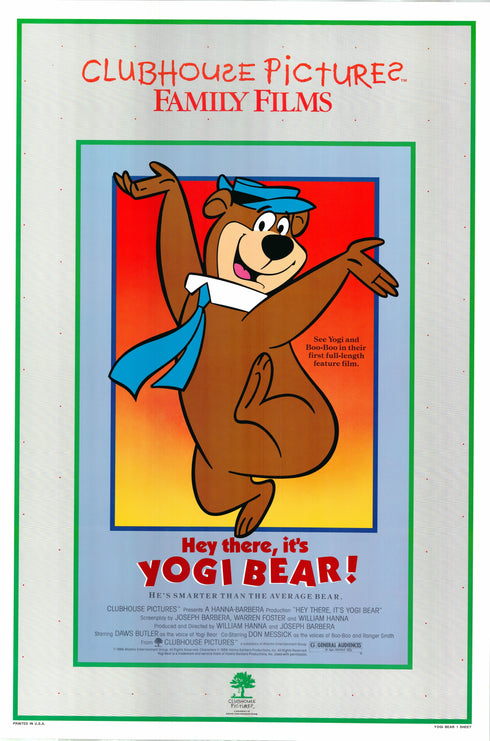 hey there, it's yogi bear 1964 one sheet poster rolled
