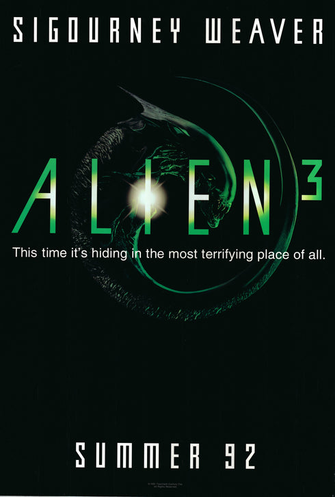 aliens 3 1992 advance one sheet poster rolled