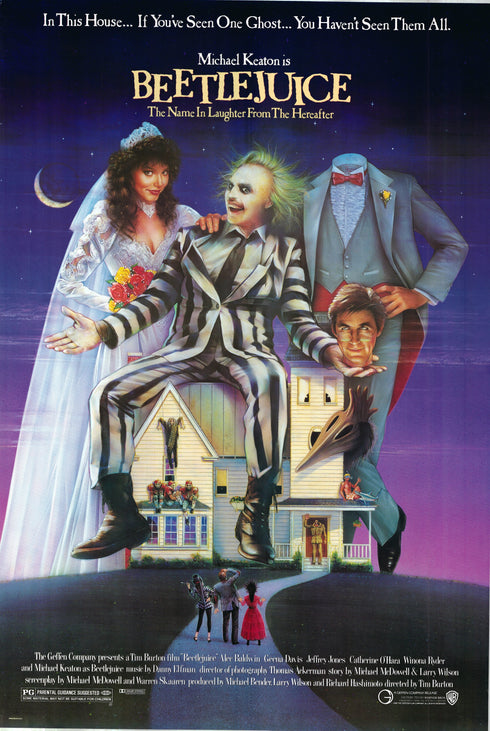 beetlejuice 1988 style b one sheet poster rolled