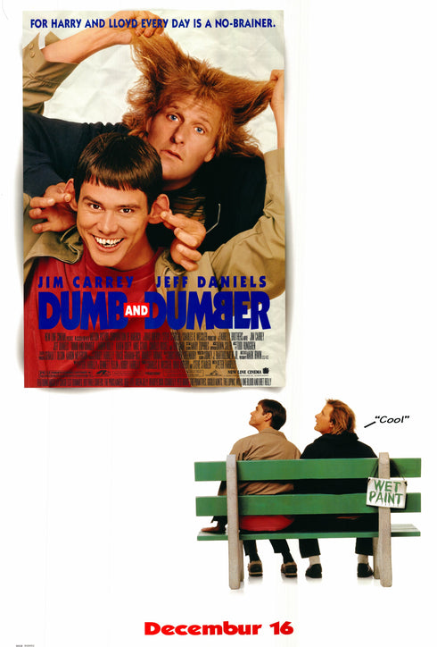 dumb and dumber 1994 advance one sheet poster rolled double sided