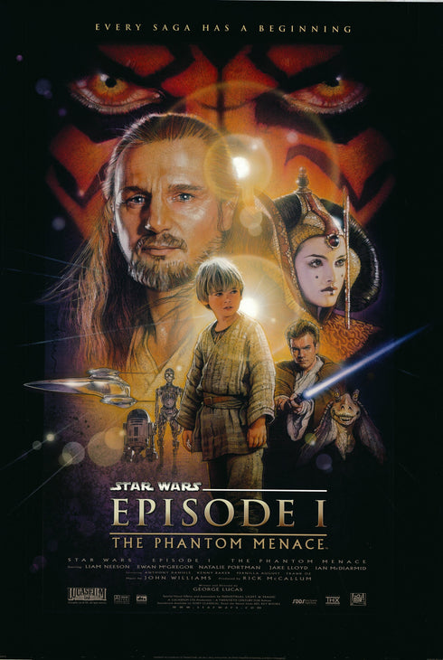 star wars: episode i 1999 version b one sheet poster rolled (full cast)