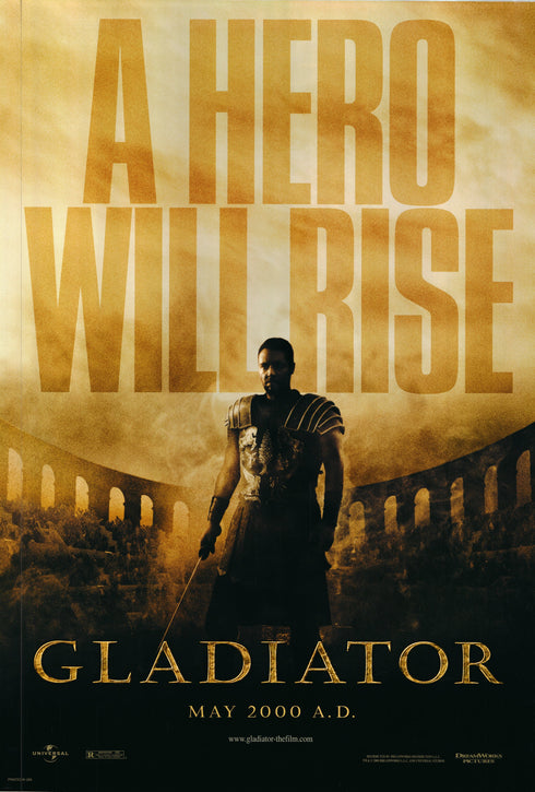 gladiator 2000 advance one sheet poster rolled
